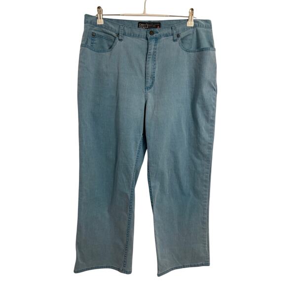 Chico's Coastal Light Blue Wide Leg Cropped Stretch Denim Jeans Size 3(XL/16) - Picture 1 of 8